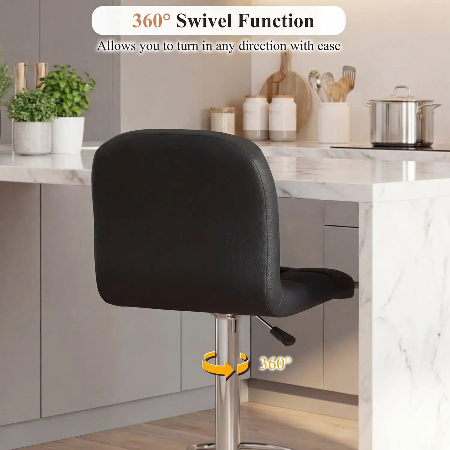 Swivel Bar Stools Set of 2 with Footrests