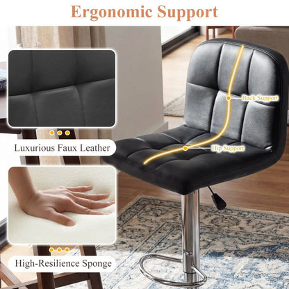 Swivel Bar Stools Set of 2 with Footrests