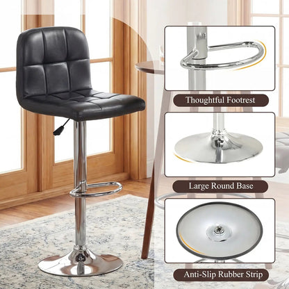 Swivel Bar Stools Set of 2 with Footrests