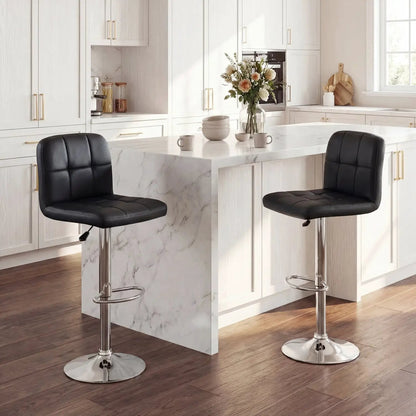 Swivel Bar Stools Set of 2 with Footrests