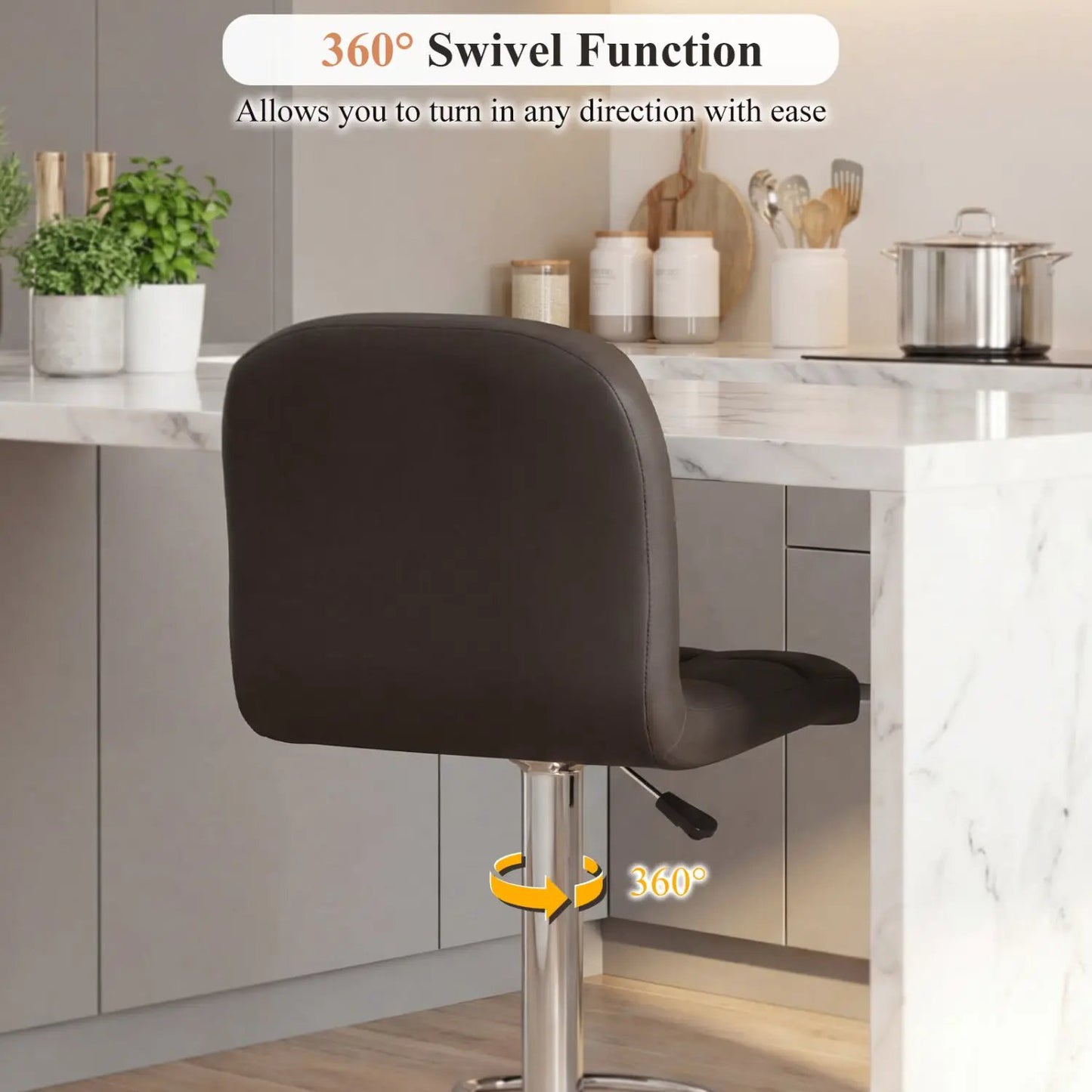 Swivel Bar Stools Set of 2 with Footrests