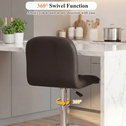 Swivel Bar Stools Set of 2 with Footrests