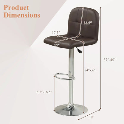 Swivel Bar Stools Set of 2 with Footrests