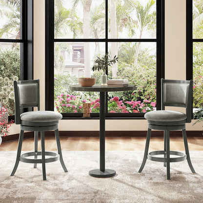 Swivel Bar Stools Set of 2 with Soft-padded Back and Seat