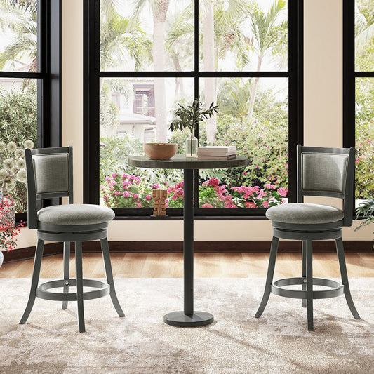 Swivel Bar Stools Set of 2 with Soft-padded Back and Seat - Tampa Home & Garden Store