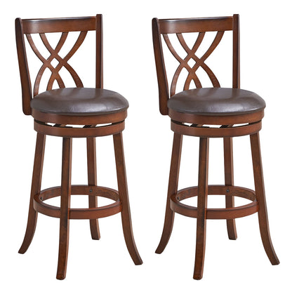 Sillas giratorias de altura de mostrador 360° con asiento acolchado de cuero sintético y reposapiés - 26 pulgadas