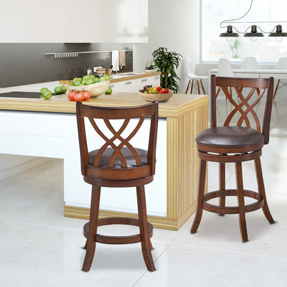 Sillas giratorias de altura de mostrador 360° con asiento acolchado de cuero sintético y reposapiés - 26 pulgadas
