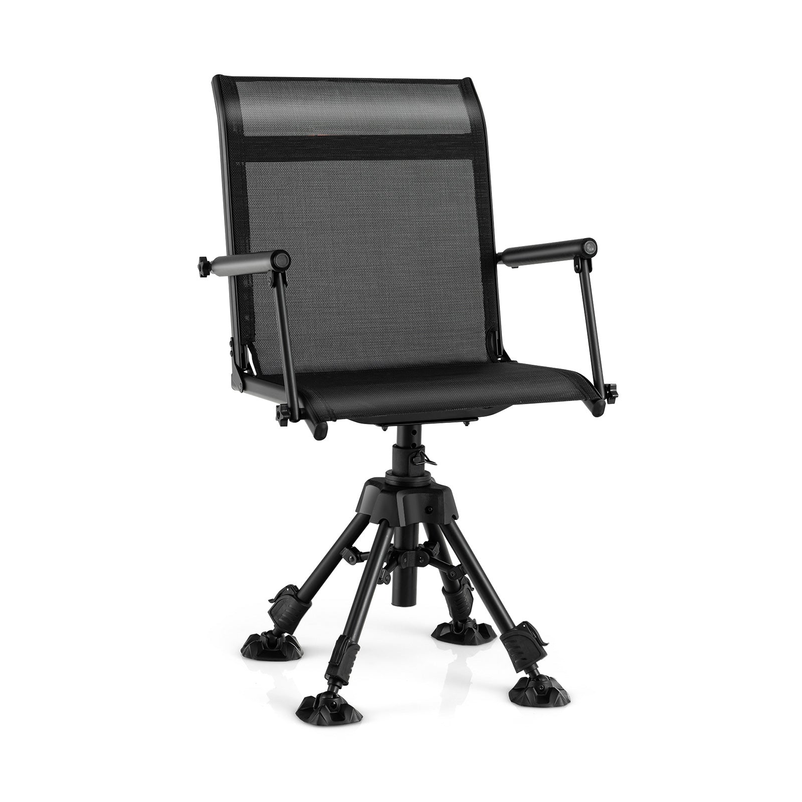 GemGear folding swivel patio chair with 4 adjustable legs, black mesh seat and back on Tampa Home & Garden Store