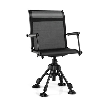 GemGear folding swivel patio chair with 4 adjustable legs, black mesh seat and back on Tampa Home & Garden Store