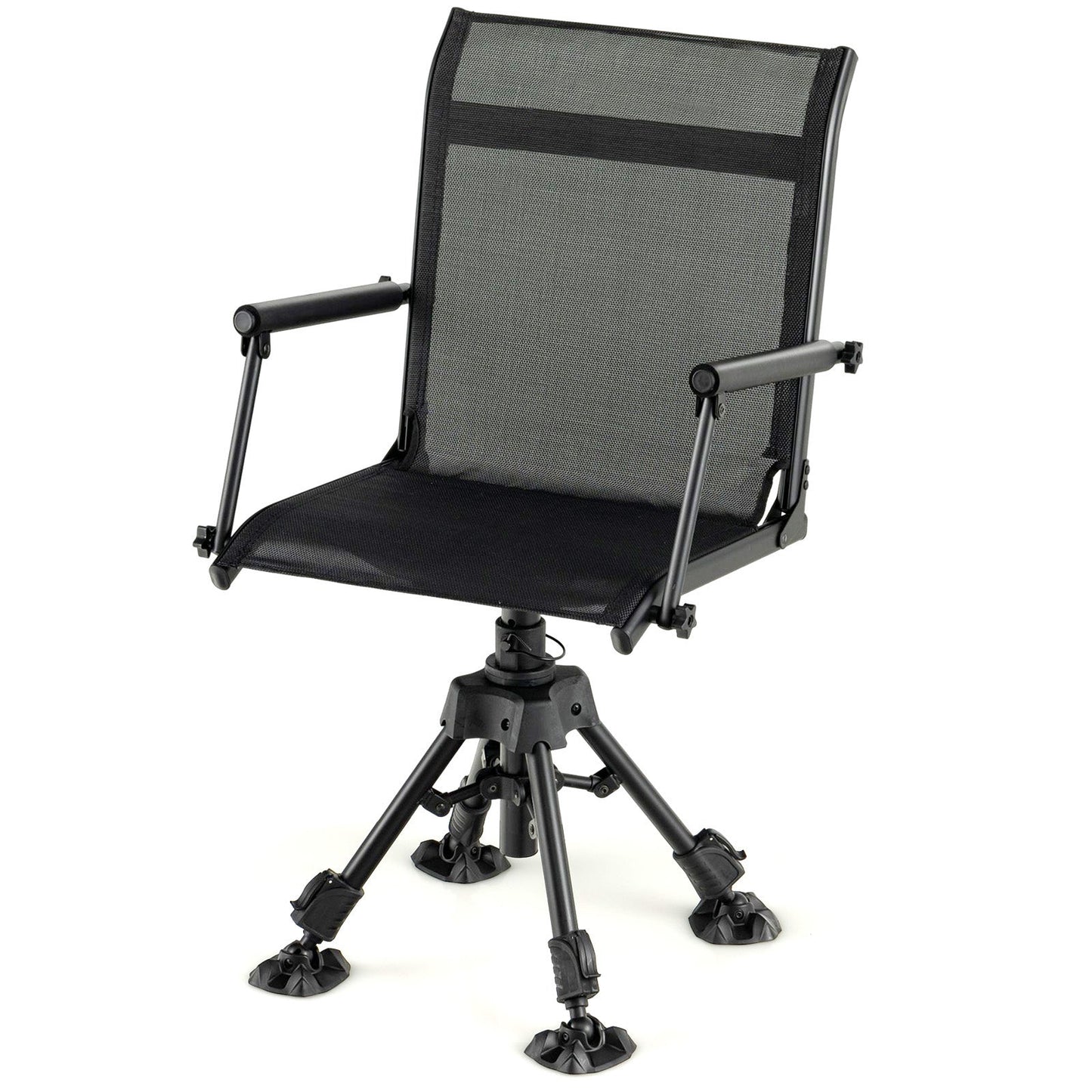 GemGear folding swivel patio chair with black mesh seat and 4 adjustable legs on Tampa Home & Garden Store