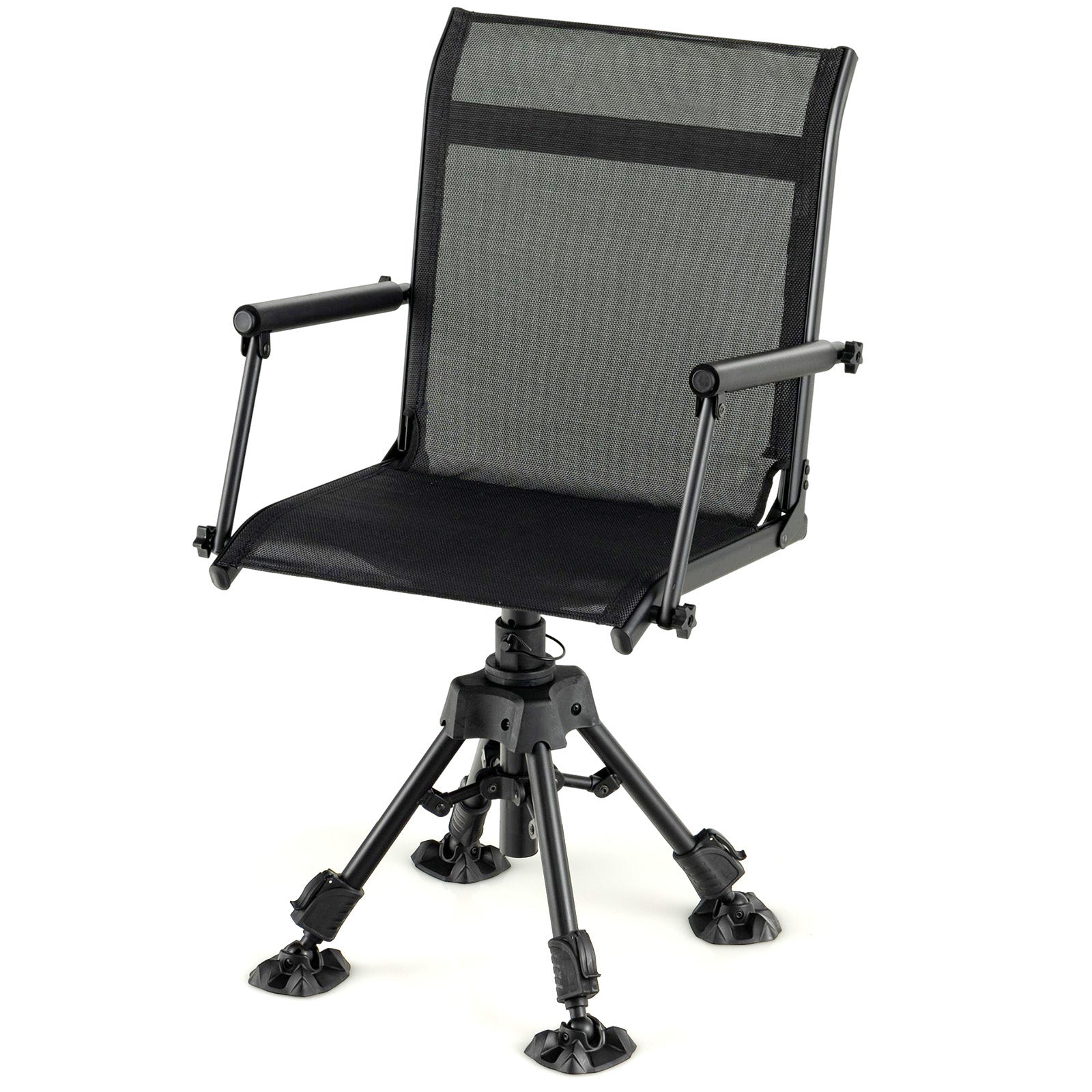 GemGear folding swivel patio chair with black mesh seat and 4 adjustable legs on Tampa Home & Garden Store
