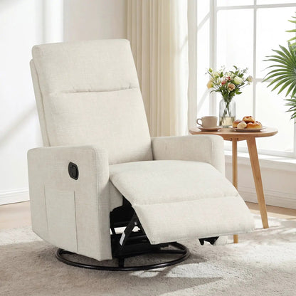 Swivel Rocking Chair Nursery Recliner With Back