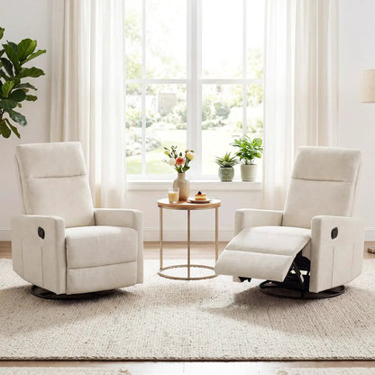 Swivel Rocking Chair Nursery Recliner With Back