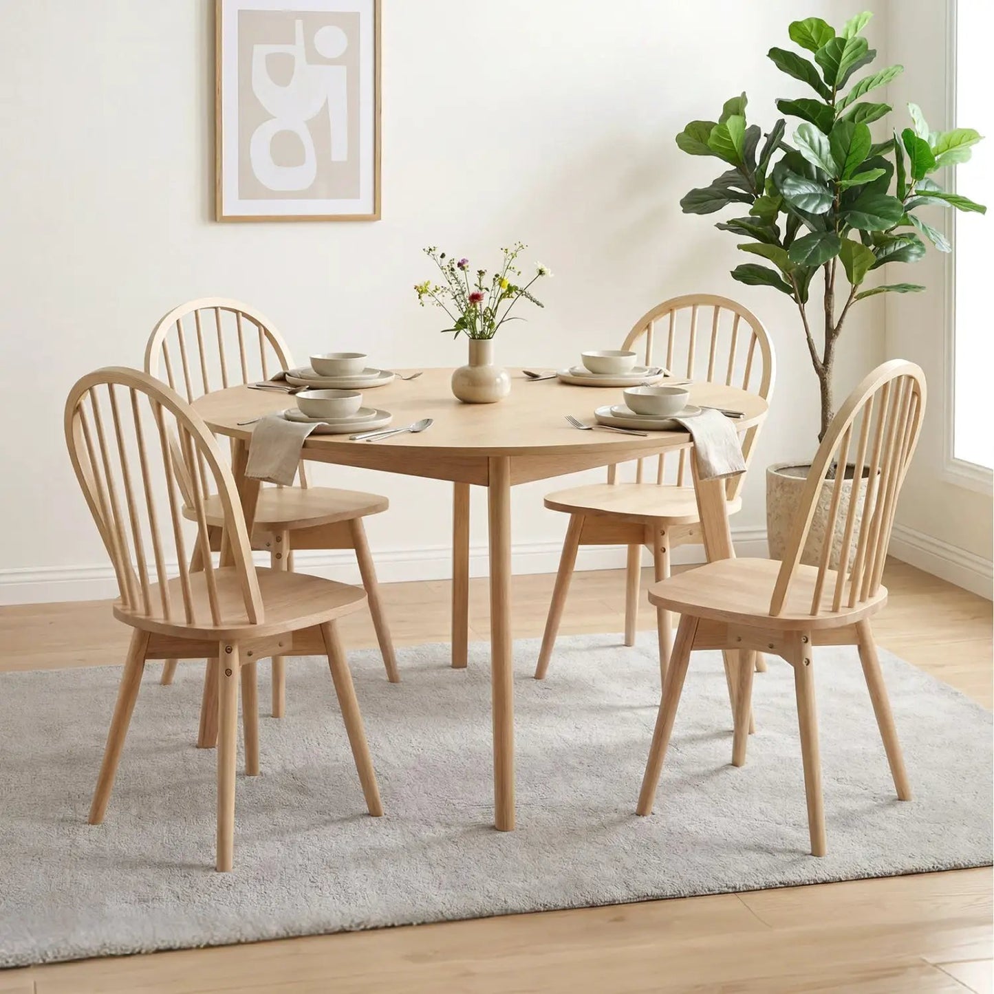 Swivel Windsor Dining Chairs Set of Four