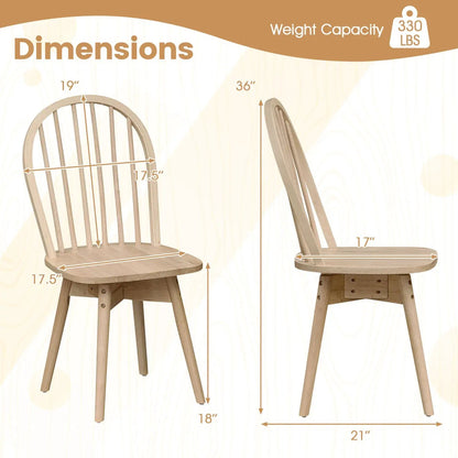 Swivel Windsor Dining Chairs Set of Four
