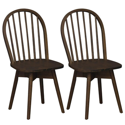 Swivel Windsor Dining Chairs Set of 2 Rubber Wood