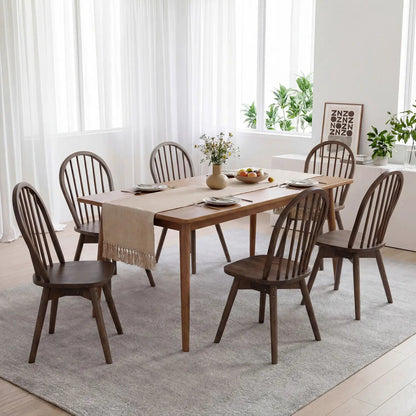 Swivel Windsor Dining Chairs Set of 2 Rubber Wood