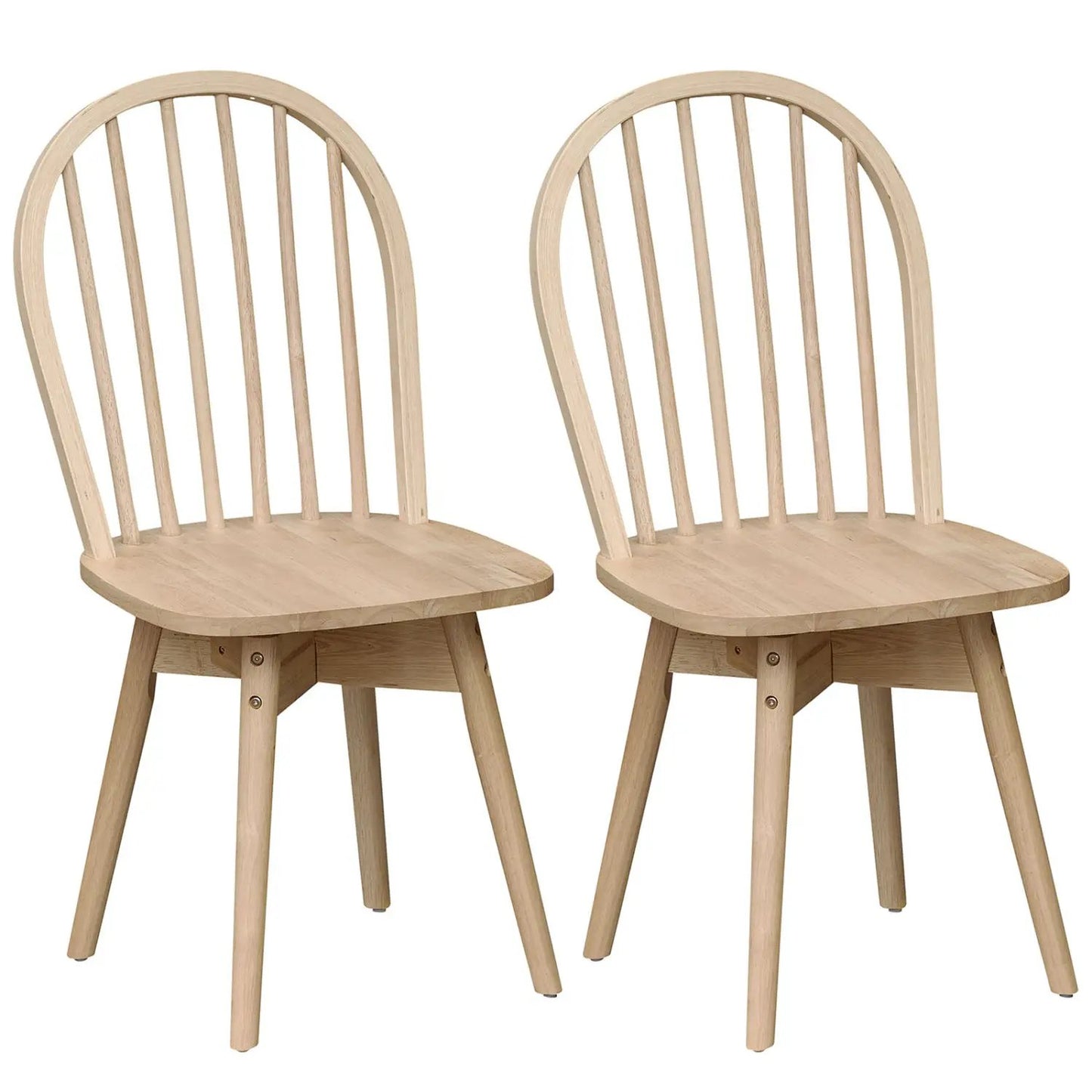 Swivel Windsor Dining Chairs Set of 2 Rubber Wood