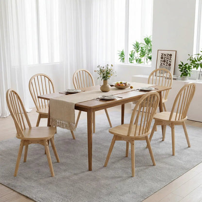 Swivel Windsor Dining Chairs Set of 2 Rubber Wood