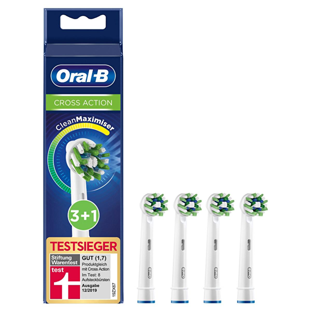 Oral-B CrossAction replacement brush heads 4-pack for electric toothbrush green bristles on Tampa Home & Garden Store