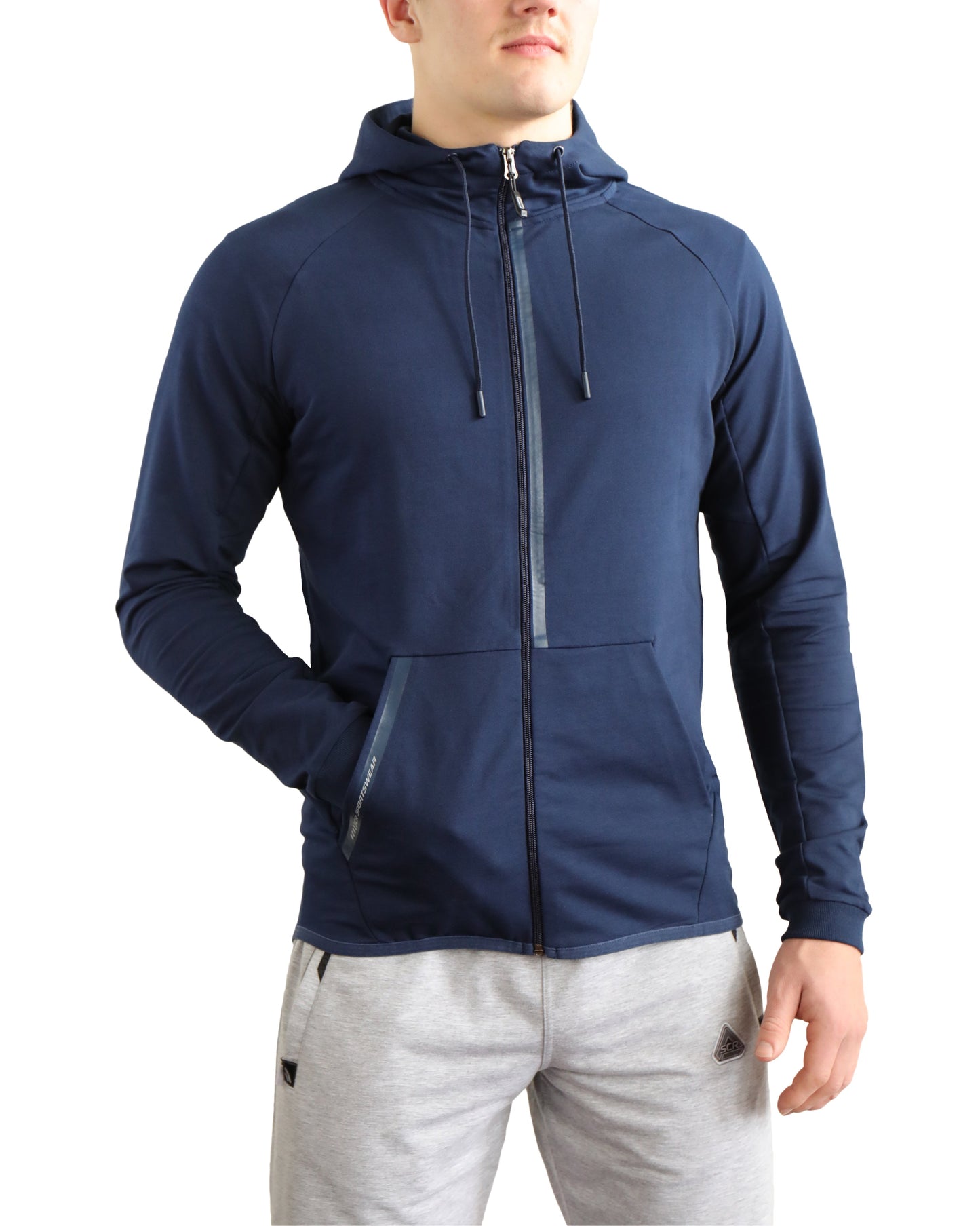 All-Day Comfort Hooded Sweatshirt Slim Fit navy zip-front hoodie by SCR Sportswear on Tampa Home & Garden Store