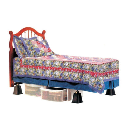 Elevadores de cama de 6 pulgadas de alto en negro - Paquete de 4