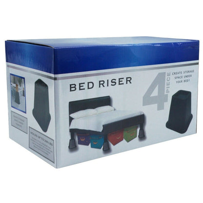 Elevadores de cama de 6 pulgadas de alto en negro - Paquete de 4