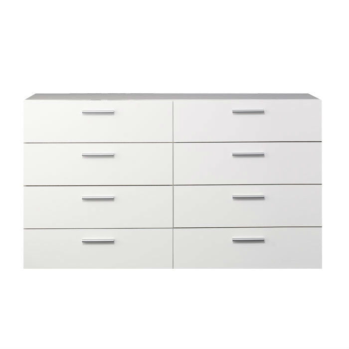Cómoda doble blanca moderna de 8 cajones para dormitorio