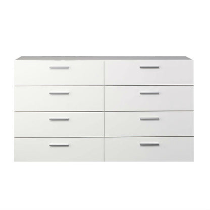 Cómoda doble blanca moderna de 8 cajones para dormitorio