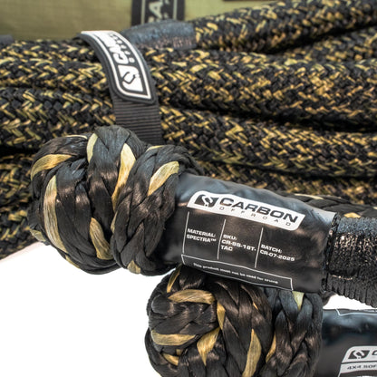 TAC 4x4 Recovery Rope with Soft Shackle; black/tan braid with Carbon tag on Tampa Home & Garden Store