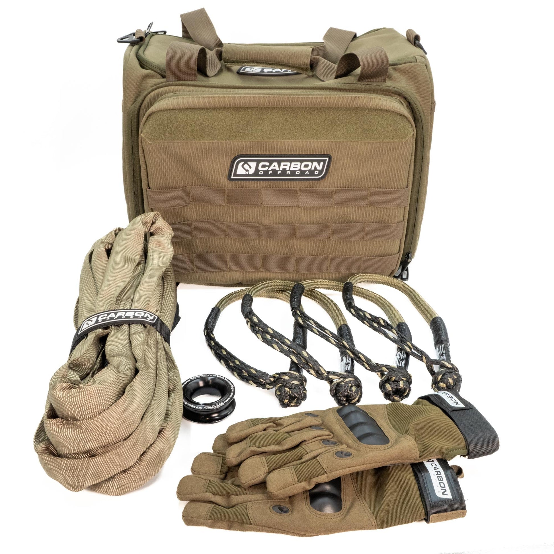 TAC ATV Response Kit recovery bag tan with MOLLE, braided ropes by Carbon Offroad USA on Tampa Home & Garden Store