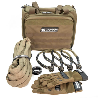 TAC ATV Response Kit recovery bag tan with MOLLE, braided ropes by Carbon Offroad USA on Tampa Home & Garden Store