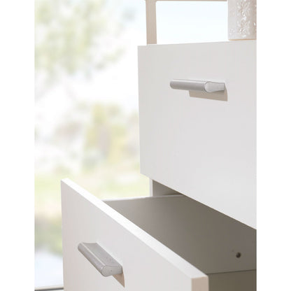 Cómoda de dormitorio de 4 cajones blanca de estilo contemporáneo