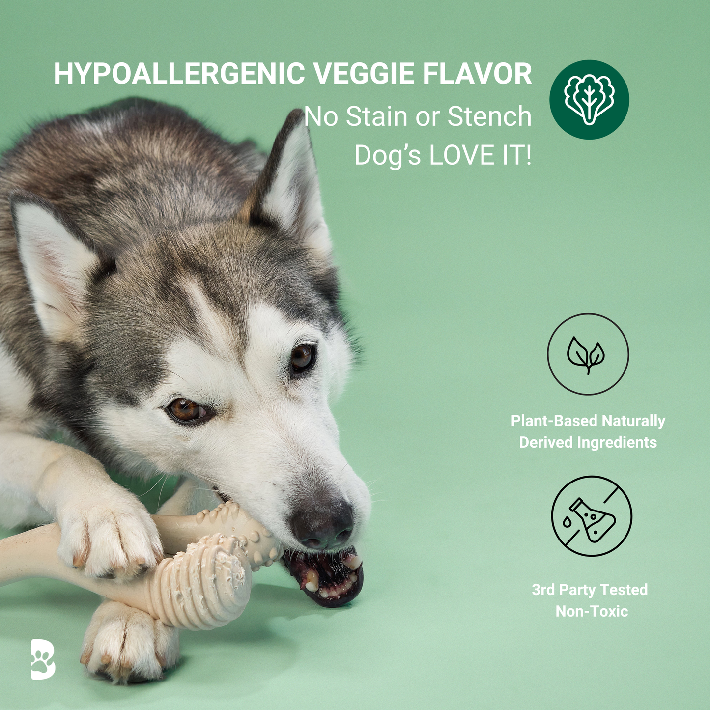 Juguete masticable BetterBone de durabilidad media: Ideal para masticadores cotidianos | Ingredientes naturales, ecológico, no tóxico