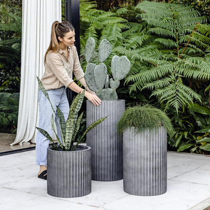 The Ribbed Loob Tall Planter | Fluted Column Cluster Pot