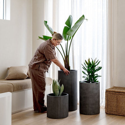 The Ribbed Loob Tall Planter | Fluted Column Cluster Pot