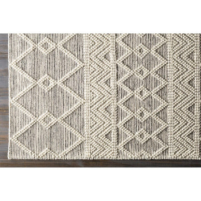 Alfombra de área estilo persa tejida a mano de 2 x 3 pies, mezcla de lana, gris, beige, marfil