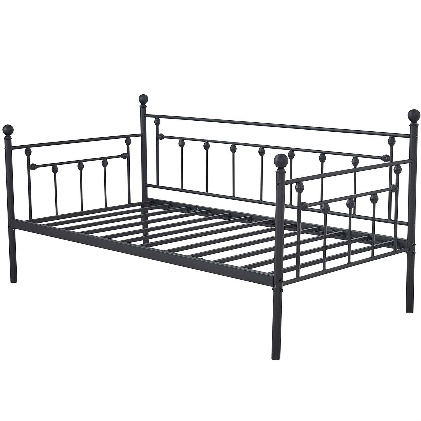 Estructura de cama diván de metal negra clásica tamaño Twin