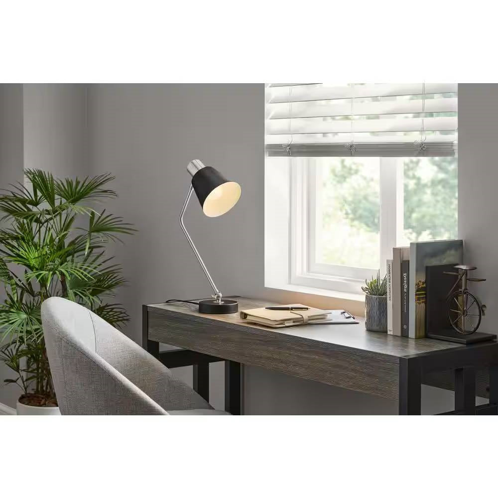 Lámpara de mesa Simple Modern Metal con pantalla negra e inclinación ajustable