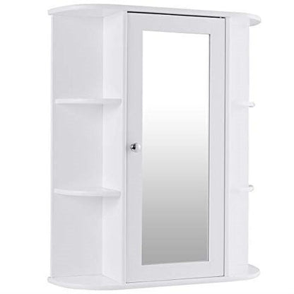 Botiquín Blanco de Pared para Baño con Estantes de Almacenamiento