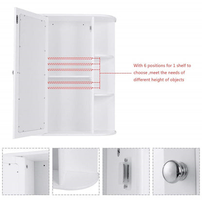 Botiquín Blanco de Pared para Baño con Estantes de Almacenamiento