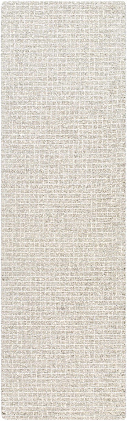Anahid Bone Area Rug by Boutique Rugs in cream beige with a subtle woven grid pattern on Tampa Home & Garden Store