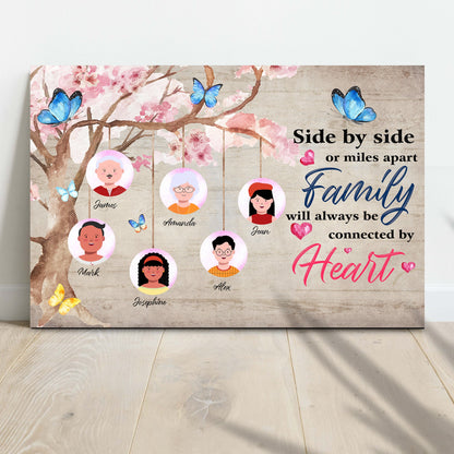 Canvas Family Will Always Be Connected By Heart II by Tailored Canvases pink blossoms on Tampa Home & Garden Store