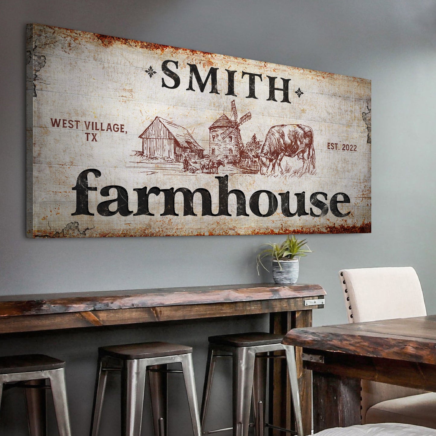 Family Farmhouse Sign II canvas crafting sign rustic whitewash with Smith Tailored Canvases on Tampa Home & Garden Store