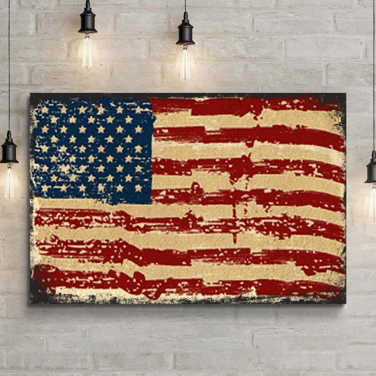 American Flag Canvas Wall Art by Tailored Canvases, distressed flag artwork on canvas on Tampa Home & Garden Store