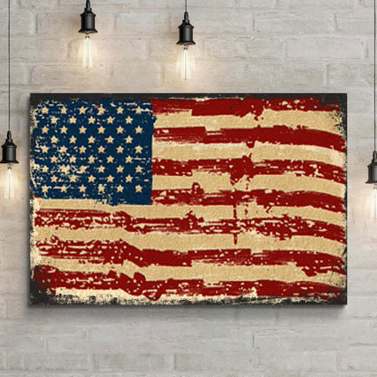 American Flag Canvas Wall Art by Tailored Canvases, distressed flag artwork on canvas on Tampa Home & Garden Store