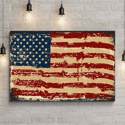 American Flag Canvas Wall Art by Tailored Canvases, distressed flag artwork on canvas on Tampa Home & Garden Store
