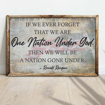 Canvas sign One Nation Under God Ronald Reagan III by Tailored Canvases, framed art on Tampa Home & Garden Store