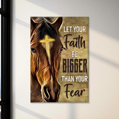 Canvas Christian Horse Painting Sign by Tailored Canvases; brown horse with cross on canvas on Tampa Home & Garden Store