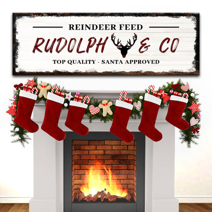 Rudolph & Co Sign canvas crafting wood, black text and red name Tailored Canvases on Tampa Home & Garden Store